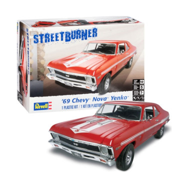 KIT PARA MONTAR REVELL STREETBURNER CHEVY NOVA YENKO 1969 1/25 111 PEÇAS REV 85-4423 14423